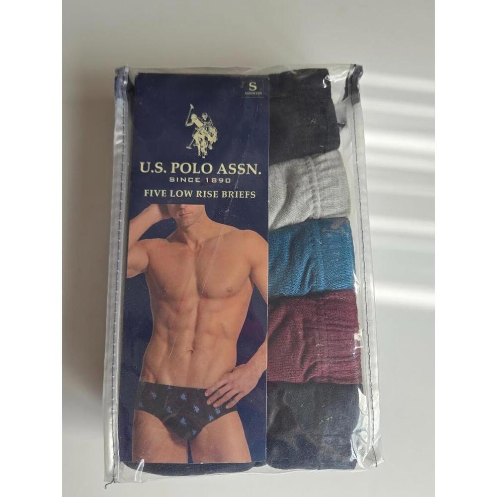 US POLO ASSN 5 Pack Cotton Low Rise Briefs Men's Size Small Multi Color NWT